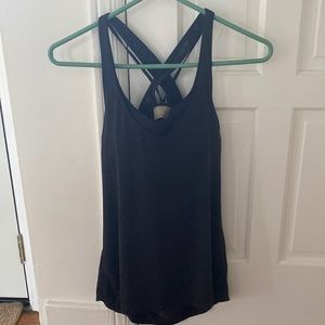 Athleta XXS black strappy open back tank